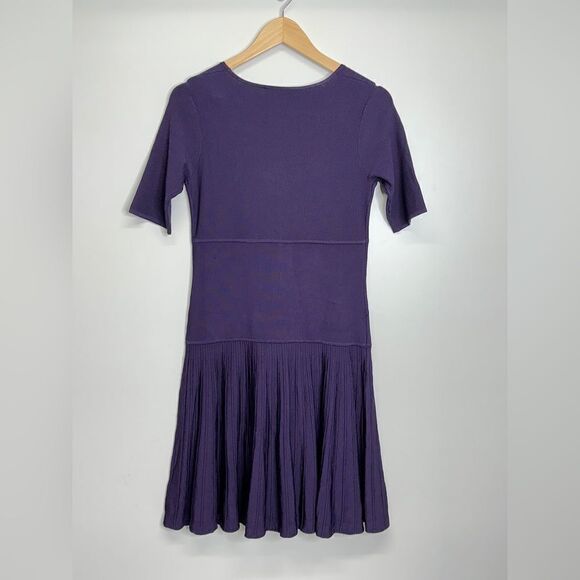 Nanette‎ Lenore Pleated Purple Midi Dress Size Large - Picture 2 of 9